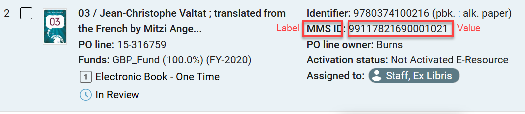 The enhanced text in Alma.