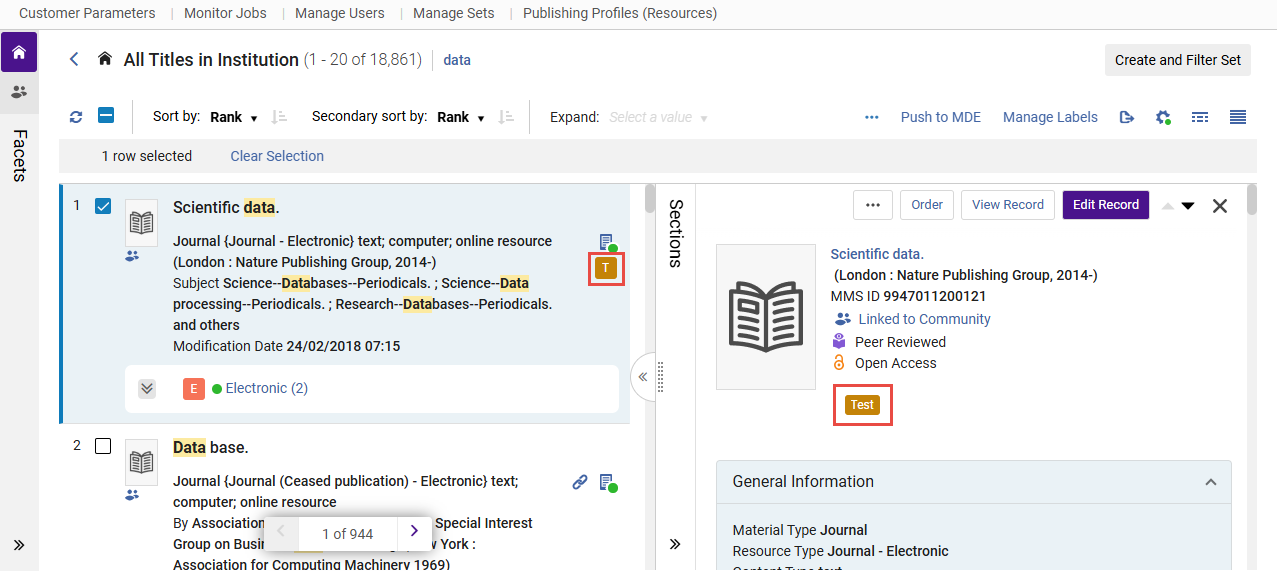 Labels displayed in Split View