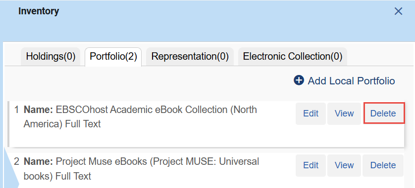 Metadata Editor - Delete Portfolios directly from Metadata Editor
