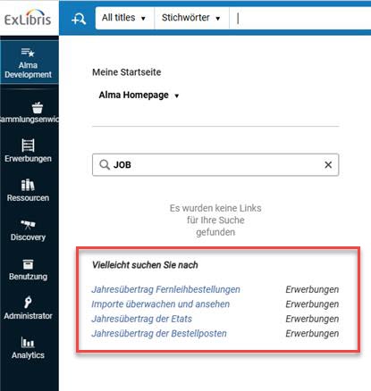 Fuzzy search results in German.