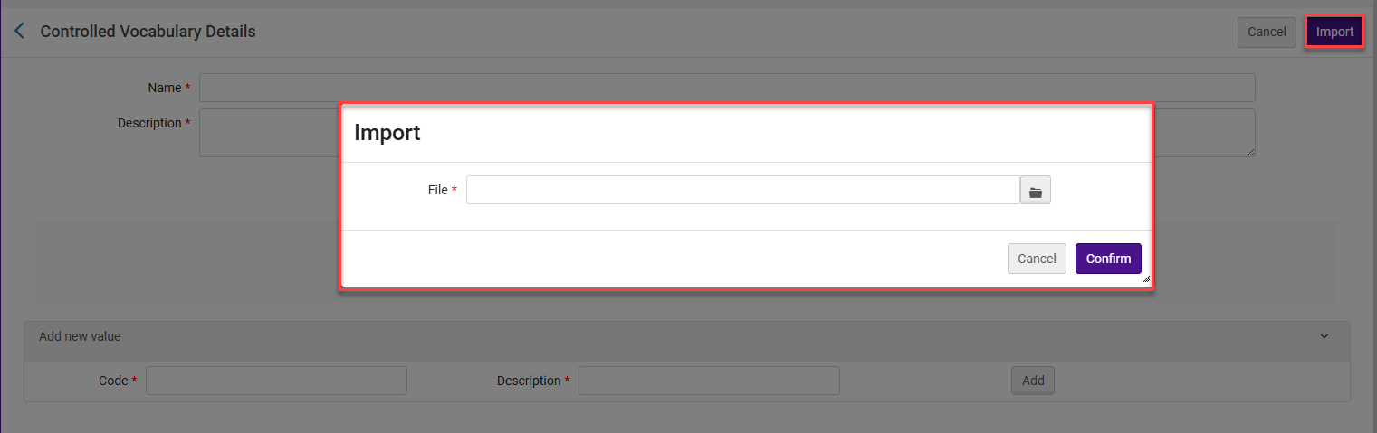 The option to import a CV.