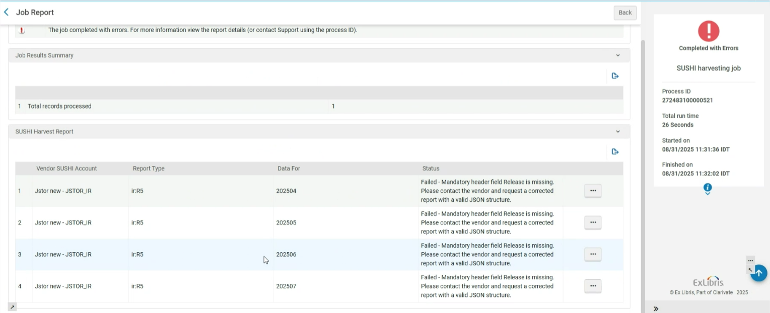 JSON Errors in Report.