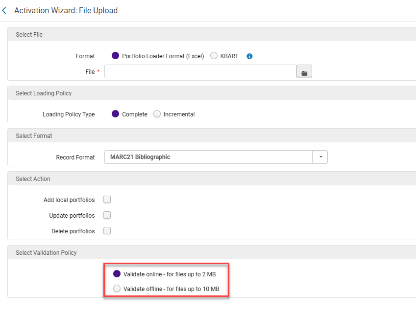 The file upload validation policy.