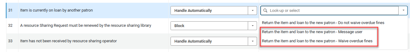 The "Handle Automatically" options.