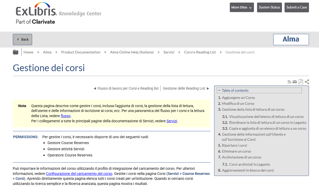 Online help in Italian.