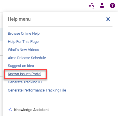 The known issues portal.
