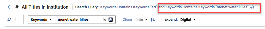 The secondary search in the search query.