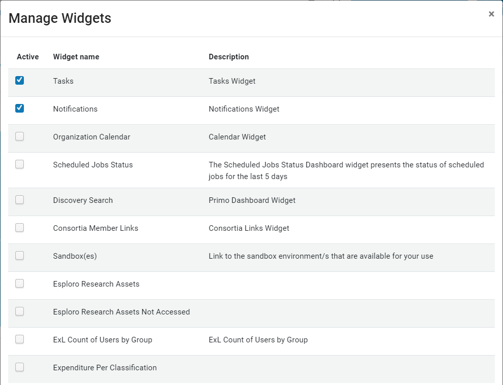 Add Widget