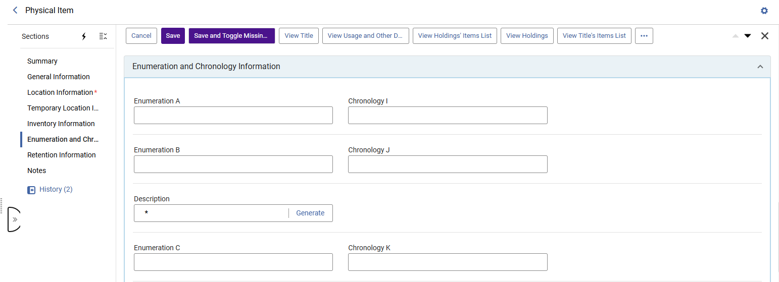 The Enumeration and Chronology section.