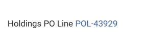 The holdings PO line.