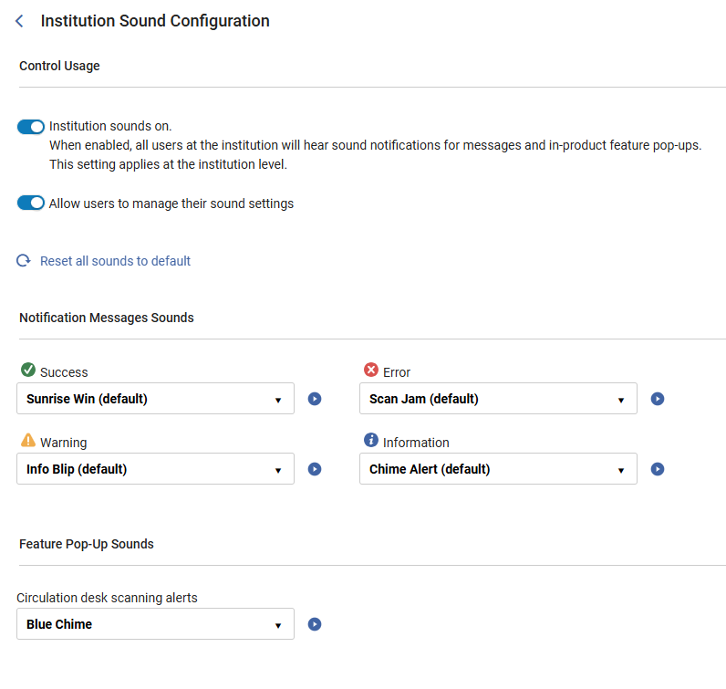 Institution Sound Configuration