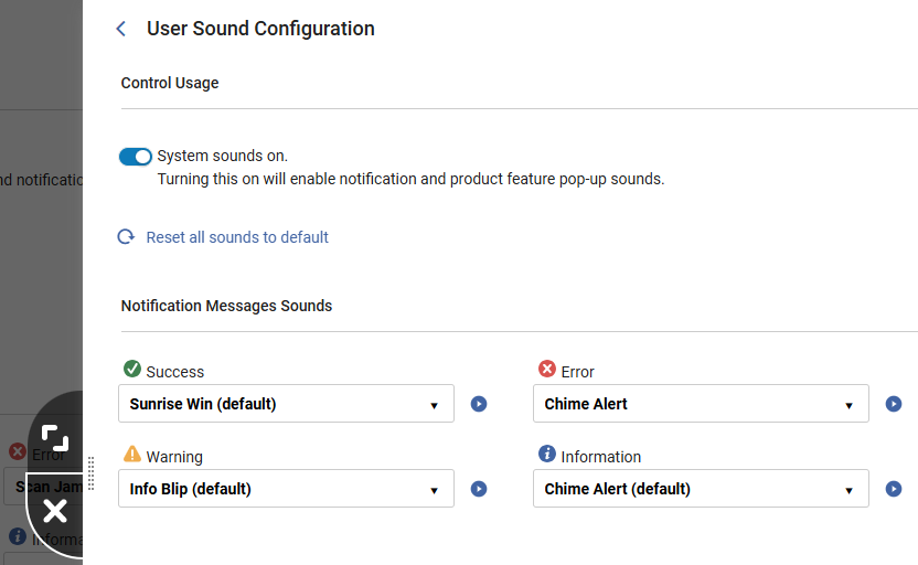 Configuration of System Sounds at User Level
