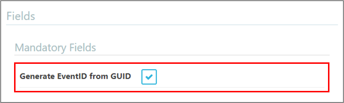 The option to generate an Event ID from GUID.