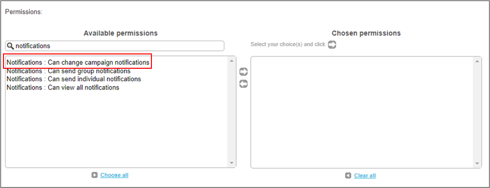 Permission to change campaign notifications.