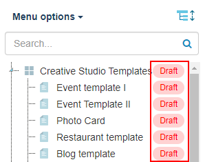 A draft label appended to draft pages.