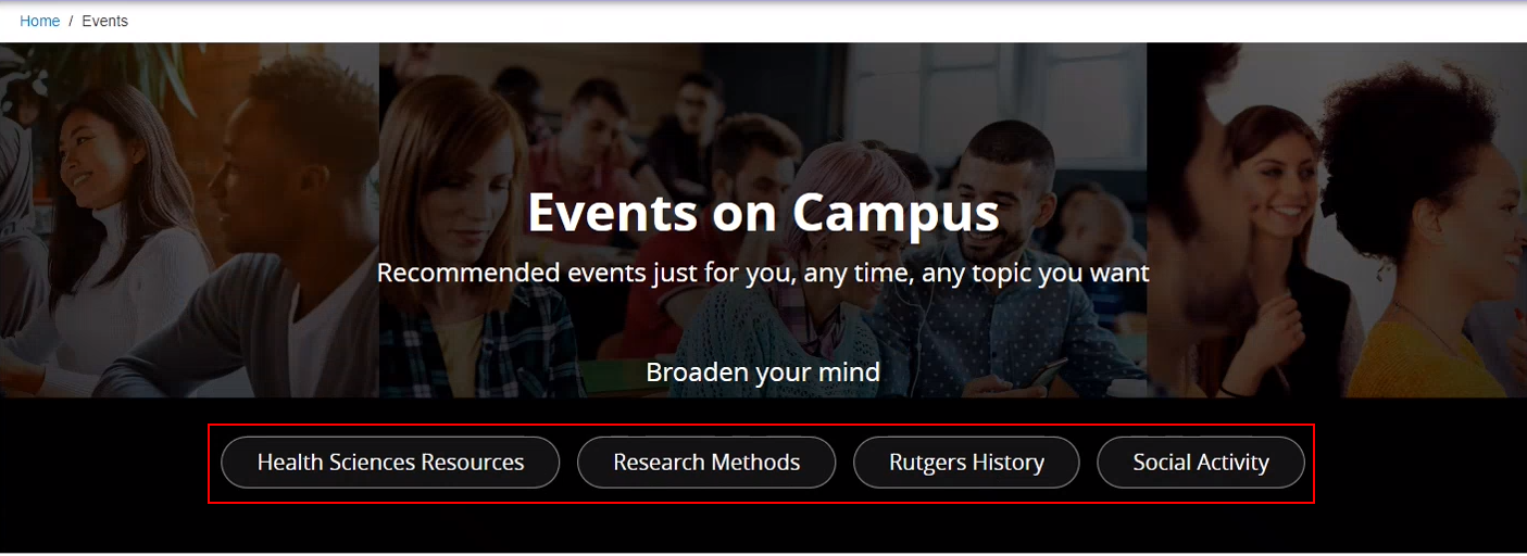 Events tags in alphabetical order.
