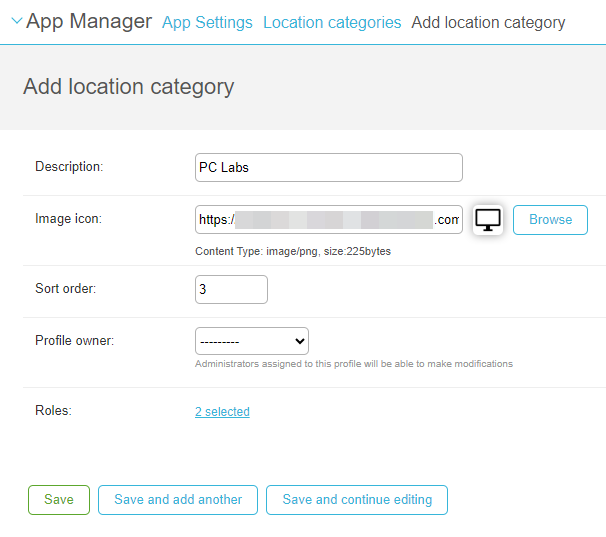 Adding a Location Category for PC Availability locations, with the description "PC Labs".