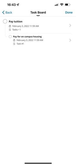 An example of a subtask in mobile view.