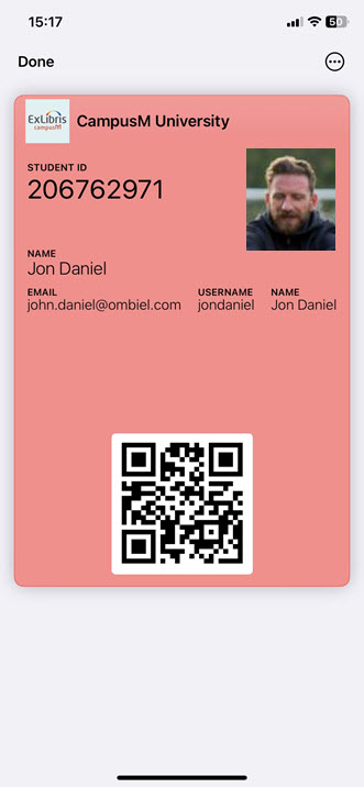 Front of an ID Card in Apple Wallet.