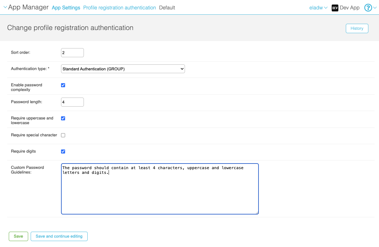 Password Requirements Configured.