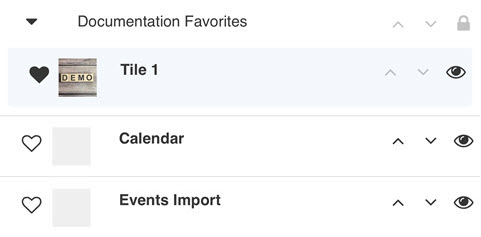 Favorites Container in the List view