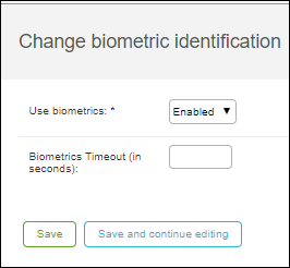 The biometric identification settings.