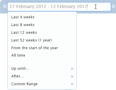 Date Range options