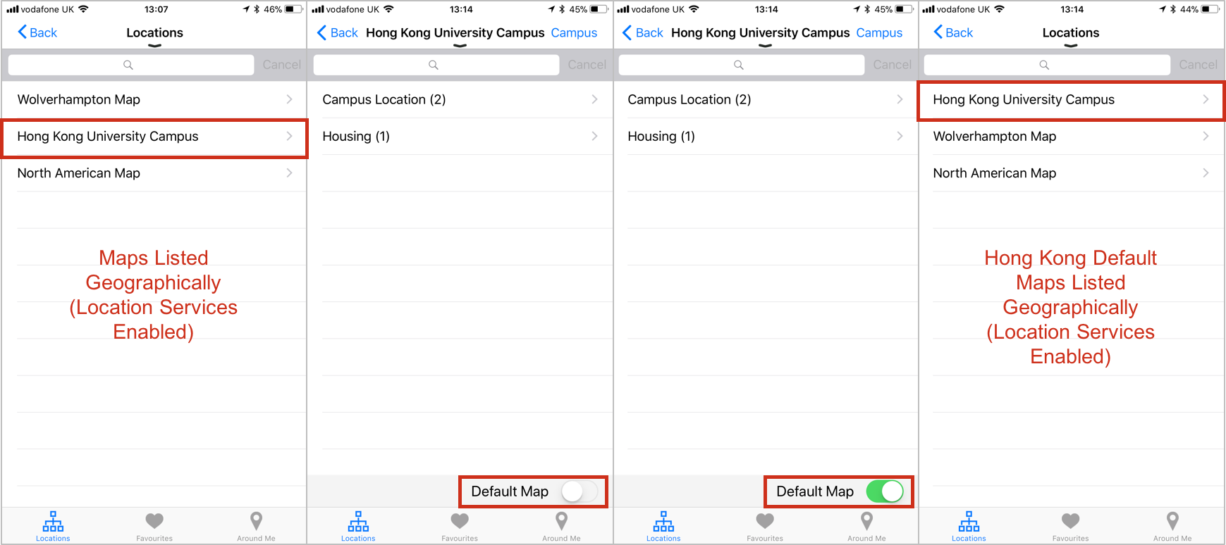 Setting default campus in ios