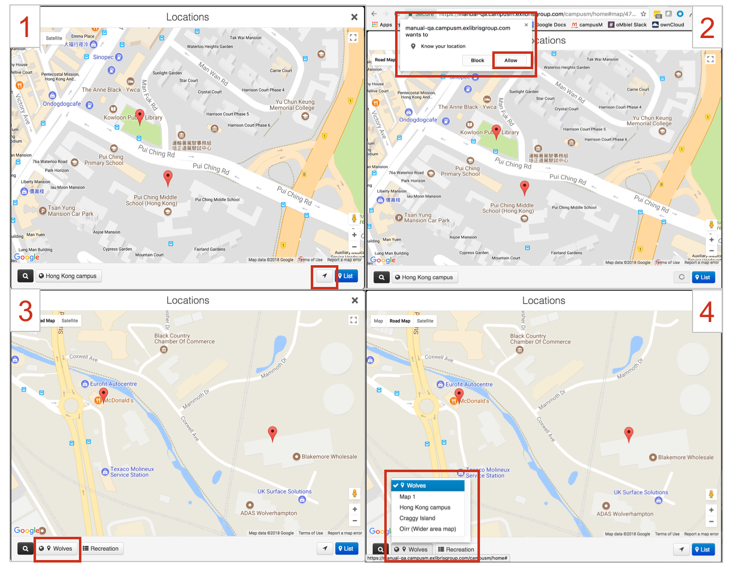 Location sensitivity in the web app