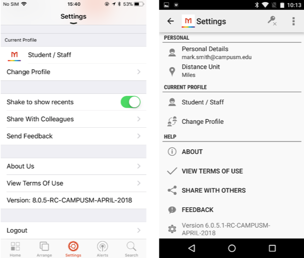 Release _Candidate App Settings