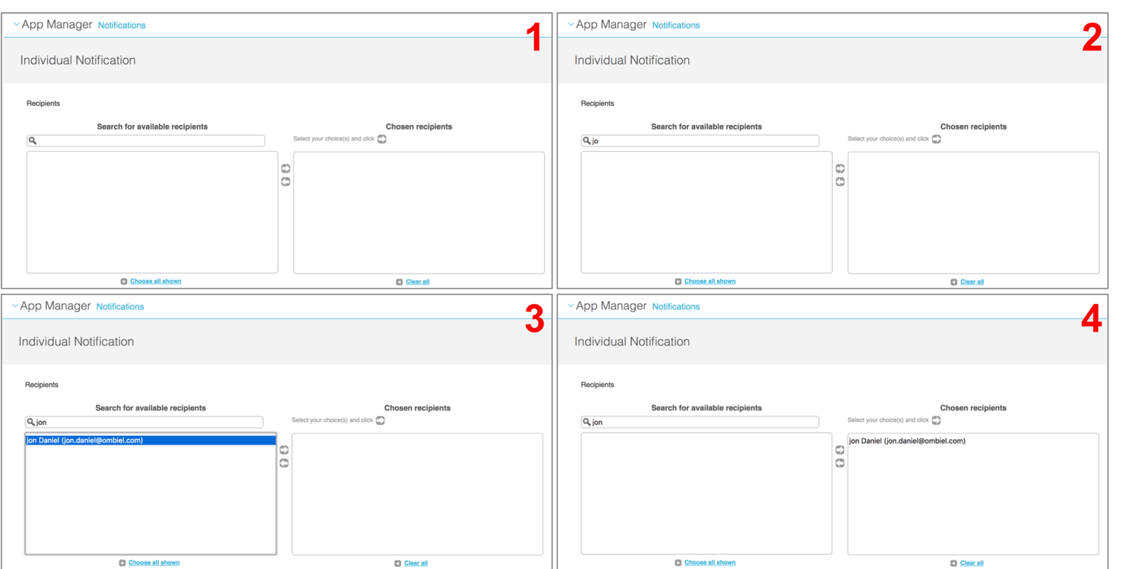 Searchable Recipients 