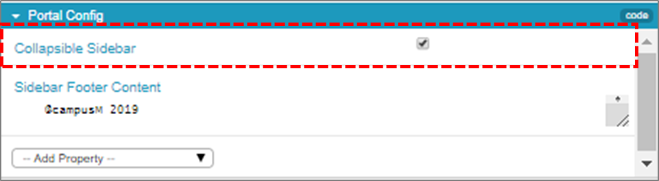 Collapsible Portal Configuration