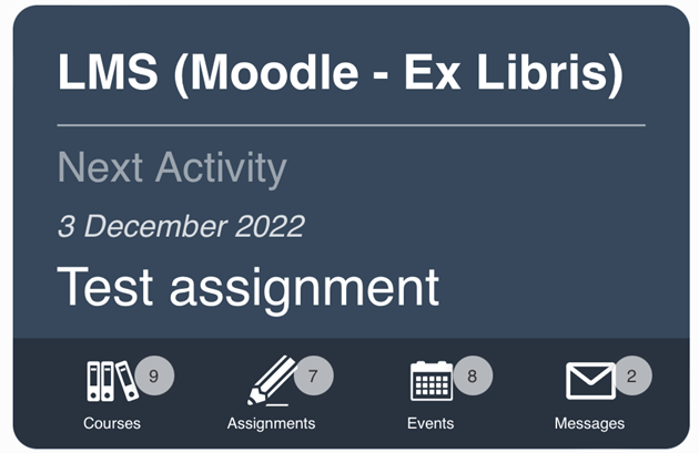 The Moodle live tile.