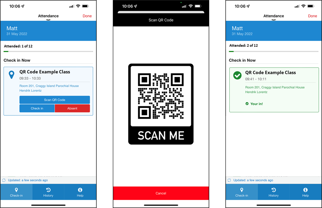 QR code validation examples.