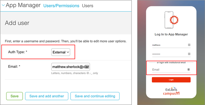 App Manager SSO configuration and login.