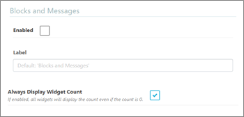 The blocks and messages count configuration.