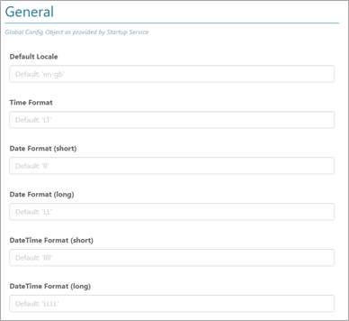 The Events configuration screen.