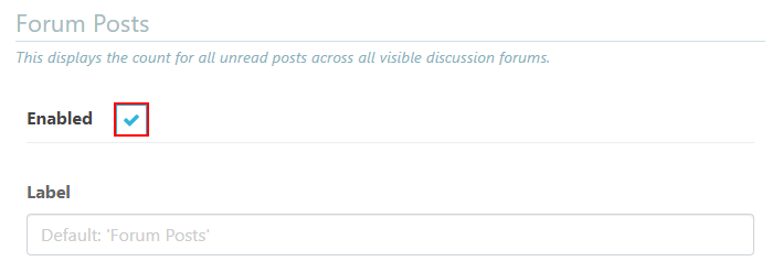 The Moodle Fourm Posts configuration.