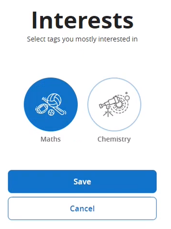 The option to edit your interests.