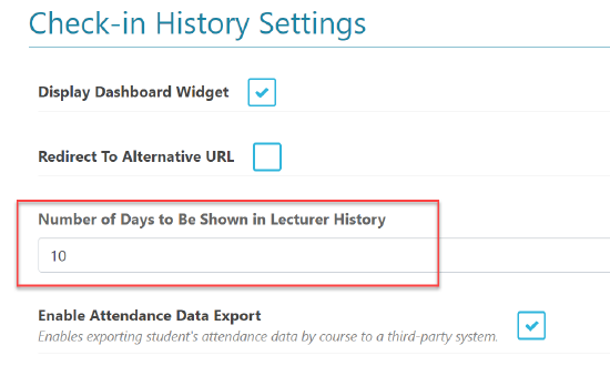 Redirect URL from check-in history.