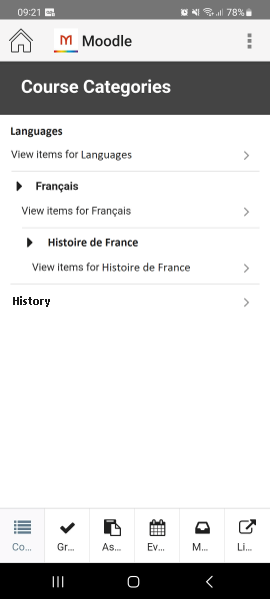 An example of nested categories.