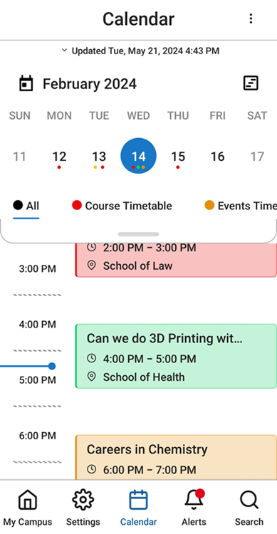 Calendar in Day View.