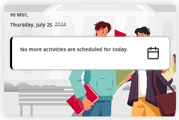 Day View Tile with no activities and the default background image.