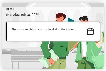 Day View Tile with no activities and the green version of the background image.