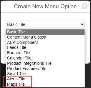 New Tile Types - Alerts and Maps - in the App Builder.