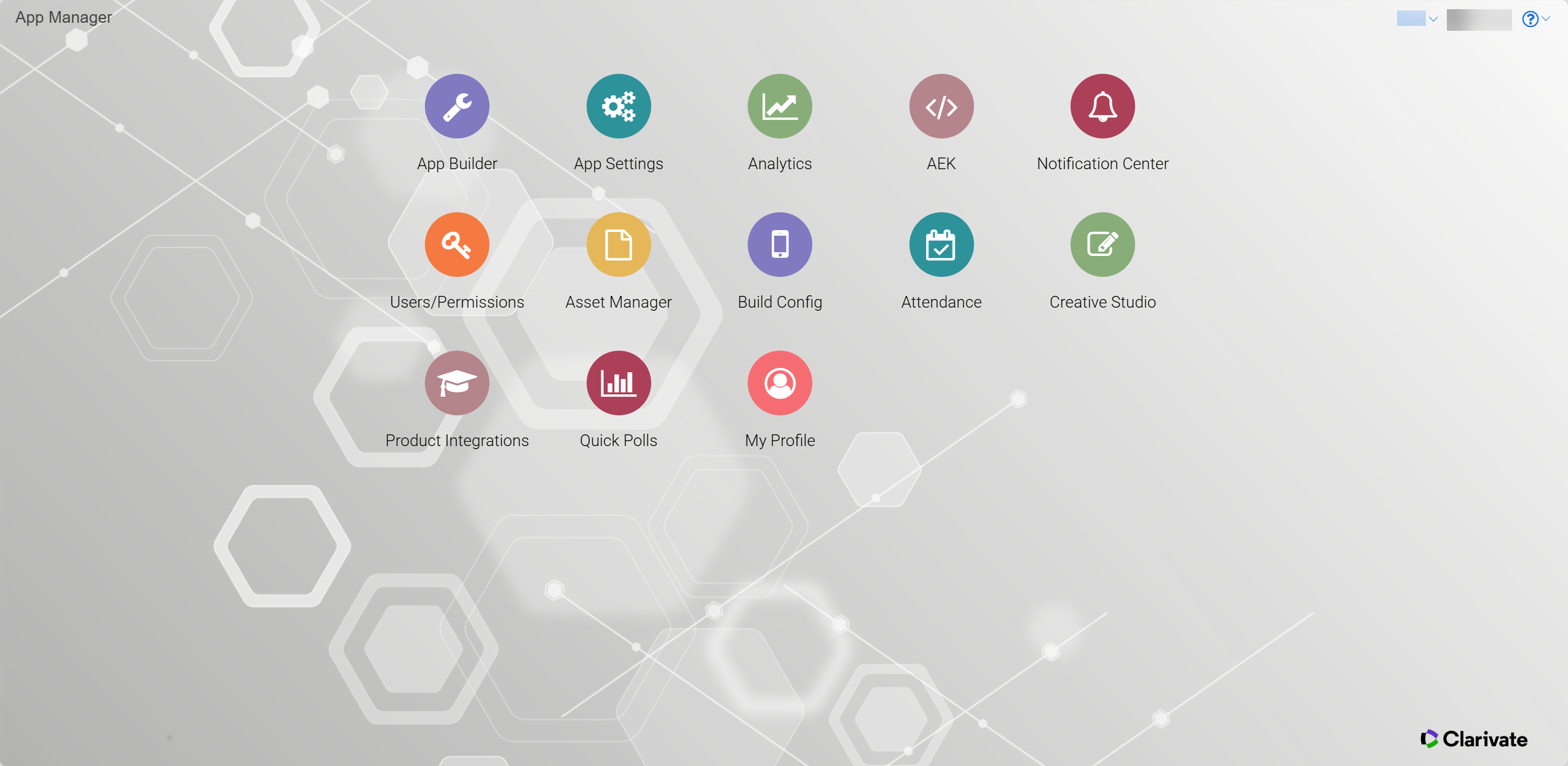 Updated icons on the App Manager landing page
