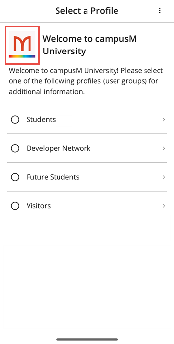 Logo in the Select a Profile screen.