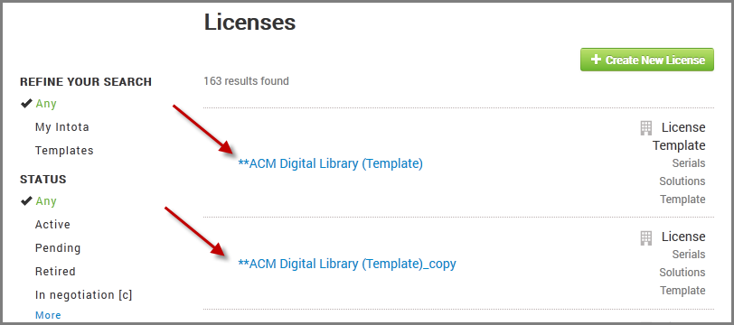 Licenses List