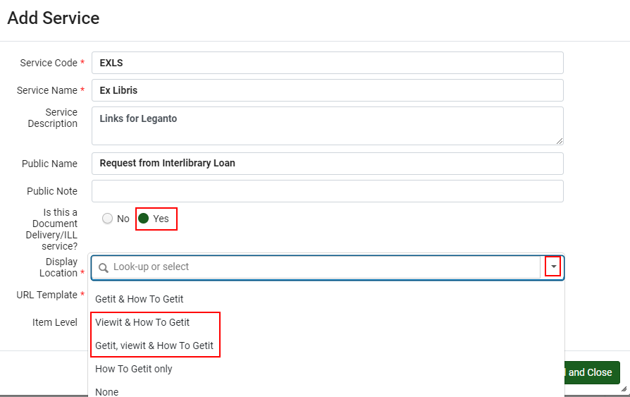 The option to add a service.