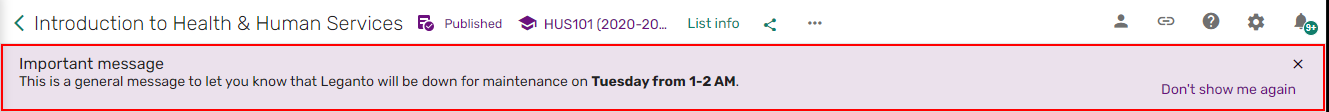 An example of a general message.